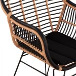 ΠΟΛΥΘΡΟΝΑ ΜΕ ΜΑΞΙΛΑΡΙ ΜΕΤΑΛΛΙΚΗ FB95663 ΜΕ WICKER ΜΠΕΖ & ΜΑΥΡΟ ΧΡΩΜΑ 58x60x82Υ εκ. - Image 8