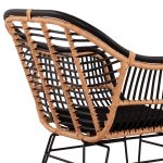 ΠΟΛΥΘΡΟΝΑ ΜΕ ΜΑΞΙΛΑΡΙ ΜΕΤΑΛΛΙΚΗ FB95663 ΜΕ WICKER ΜΠΕΖ & ΜΑΥΡΟ ΧΡΩΜΑ 58x60x82Υ εκ. - Image 9