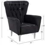 ΠΟΛΥΘΡΟΝΑ ΜΠΕΡΖΕΡΑ Τ. CHESTERFIELD ΣΕ ΧΡΩΜΑ ΜΑΥΡΟ FB99217.01 87x88x100 εκ. - Image 2