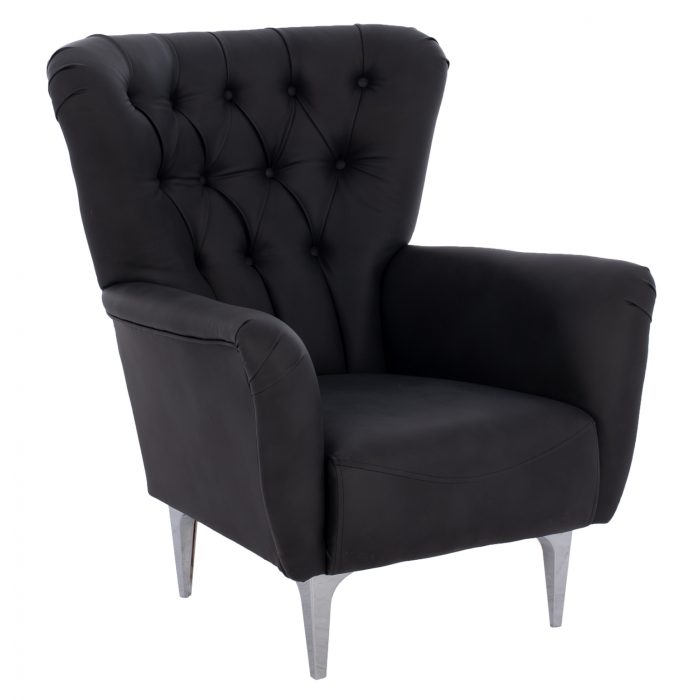 ΠΟΛΥΘΡΟΝΑ ΜΠΕΡΖΕΡΑ Τ. CHESTERFIELD ΣΕ ΧΡΩΜΑ ΜΑΥΡΟ FB99217.01 87x88x100 εκ. - Image 1
