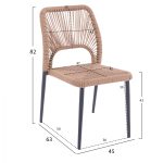 ΣΕΤ ΤΡΑΠΕΖΑΡΙΑΣ 7 ΤΜΧ ΤΡΑΠΕΖΙ ΓΚΡΙ 150X90 ΚΑΙ ΚΑΡΕΚΛΑ ΜΕ ΣΧΟΙΝΙ FB911526.01 - Image 3