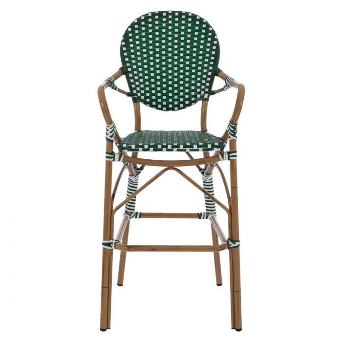 ΣΚΑΜΠΟ ΑΛΟΥΜΙΝΙΟΥ ΜΕ WICKER ΠΡΑΣΙΝΟ ΛΕΥΚΟ FB95794.01 56x60x126 εκ. - Image 3