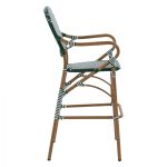 ΣΚΑΜΠΟ ΑΛΟΥΜΙΝΙΟΥ ΜΕ WICKER ΠΡΑΣΙΝΟ ΛΕΥΚΟ FB95794.01 56x60x126 εκ. - Image 4