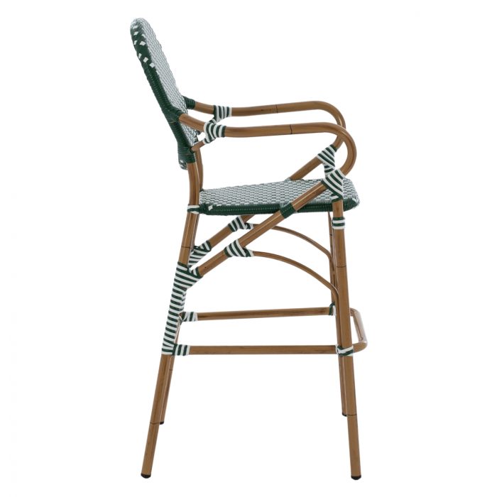 ΣΚΑΜΠΟ ΑΛΟΥΜΙΝΙΟΥ ΜΕ WICKER ΠΡΑΣΙΝΟ ΛΕΥΚΟ FB95794.01 56x60x126 εκ. - Image 4