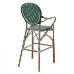 ΣΚΑΜΠΟ ΑΛΟΥΜΙΝΙΟΥ ΜΕ WICKER ΠΡΑΣΙΝΟ ΛΕΥΚΟ FB95794.01 56x60x126 εκ. - Image 5