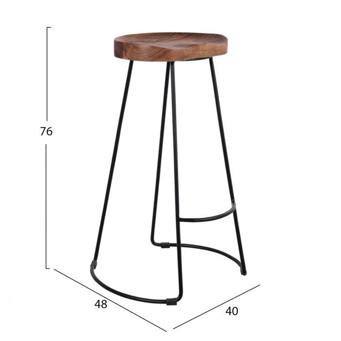 ΣΚΑΜΠΟ BAR ΑΠΟ ΜΑΣΙΦ ΞΥΛΟ ΑΚΑΚΙΑΣ 48x40χ76Υεκ. FB98363.11 - Image 2