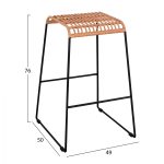 ΣΚΑΜΠΟ ΜΕΤΑΛΛΙΚΟ FB95641 ΜΕ WICKER ΣΕ ΜΠΕΖ ΑΠΟΧΡΩΣΗ 49x50x76 εκ. - Image 2