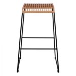 ΣΚΑΜΠΟ ΜΕΤΑΛΛΙΚΟ FB95641 ΜΕ WICKER ΣΕ ΜΠΕΖ ΑΠΟΧΡΩΣΗ 49x50x76 εκ. - Image 3