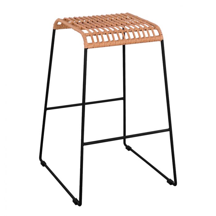 ΣΚΑΜΠΟ ΜΕΤΑΛΛΙΚΟ FB95641 ΜΕ WICKER ΣΕ ΜΠΕΖ ΑΠΟΧΡΩΣΗ 49x50x76 εκ. - Image 1