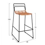 ΣΚΑΜΠΟ ΜΕΤΑΛΛΙΚΟ FB95642 ΜΕ WICKER ΣΕ ΜΠΕΖ ΑΠΟΧΡΩΣΗ 48x53x100 εκ. - Image 2