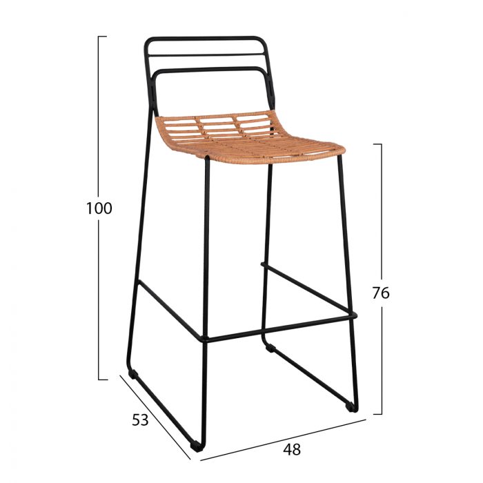 ΣΚΑΜΠΟ ΜΕΤΑΛΛΙΚΟ FB95642 ΜΕ WICKER ΣΕ ΜΠΕΖ ΑΠΟΧΡΩΣΗ 48x53x100 εκ. - Image 2