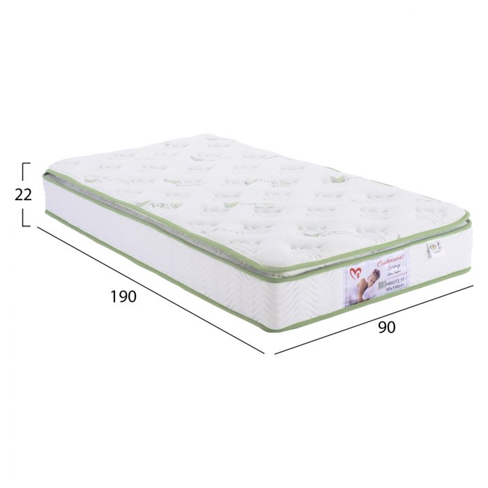 ΣΤΡΩΜΑ CONTINUOUS SPRING ΜΕ ΑΝΩΣΤΡΩΜΑ ALOE VERA 90X190 FB9372.11 ΜΟΝΗΣ ΟΨΗΣ - Image 2