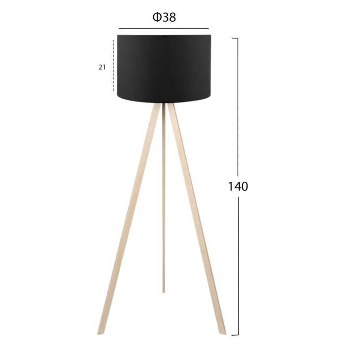 ΦΩΤΙΣΤΙΚΟ ΔΑΠΕΔΟΥ ΦΥΣΙΚΟ ΜΕ ΜΑΥΡΟ FB97578.08 Φ38x140 εκ. - Image 2