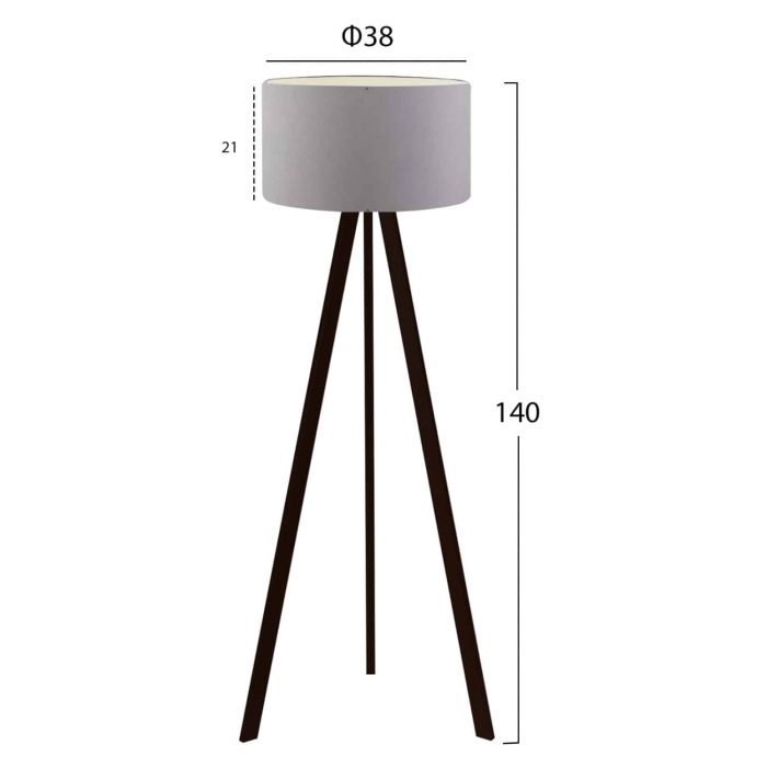 ΦΩΤΙΣΤΙΚΟ ΔΑΠΕΔΟΥ ΜΑΥΡΟ ΜΕ ΑΣΗΜΙ FB97578.06 Φ38x140 εκ. - Image 2