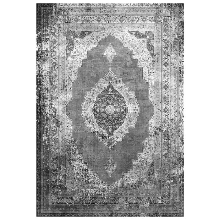 ΧΑΛΙ ΣΑΛΟΝΙΟΥ VINTAGE ΜΕ ΚΡΟΣΙΑ FB97677.07 ΓΚΡΙ 120X170 εκ. - Image 1