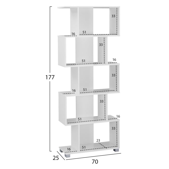 ΒΙΒΛΙΟΘΗΚΗ ΜΕΛΑΜΙΝΗΣ FB92385.04 ΛΕΥΚΗ 70x25x177 εκ. - Image 2