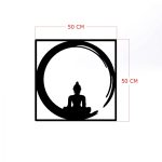 ΔΙΑΚΟΣΜΗΤΙΚΟ ΤΟΙΧΟΥ 100% ΜΕΤΑΛΛΙΚΟ ΜΑΥΡΟ BUDDHA FIGURE 50Χ50 FB97210 - Image 2