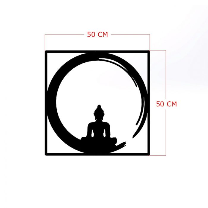 ΔΙΑΚΟΣΜΗΤΙΚΟ ΤΟΙΧΟΥ 100% ΜΕΤΑΛΛΙΚΟ ΜΑΥΡΟ BUDDHA FIGURE 50Χ50 FB97210 - Image 2
