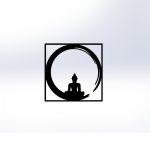 ΔΙΑΚΟΣΜΗΤΙΚΟ ΤΟΙΧΟΥ 100% ΜΕΤΑΛΛΙΚΟ ΜΑΥΡΟ BUDDHA FIGURE 50Χ50 FB97210
