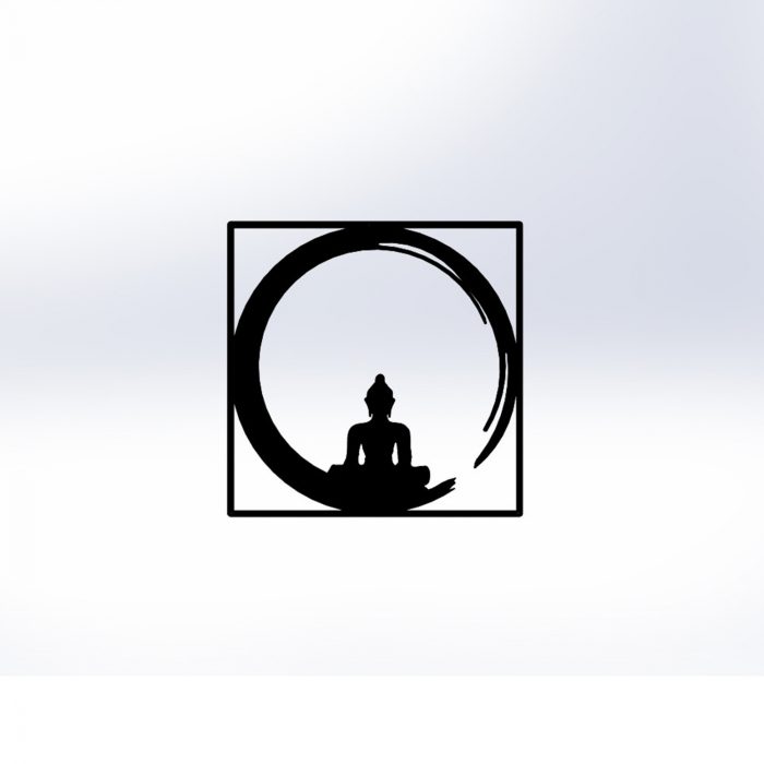 ΔΙΑΚΟΣΜΗΤΙΚΟ ΤΟΙΧΟΥ 100% ΜΕΤΑΛΛΙΚΟ ΜΑΥΡΟ BUDDHA FIGURE 50Χ50 FB97210 - Image 1