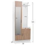 ΕΠΙΠΛΟ ΕΙΣΟΔΟΥ ΜΕ ΚΑΘΡΕΠΤΗ FB92264 ΛΕΥΚΟ-SONAMA 70x37x181 εκ. - Image 2