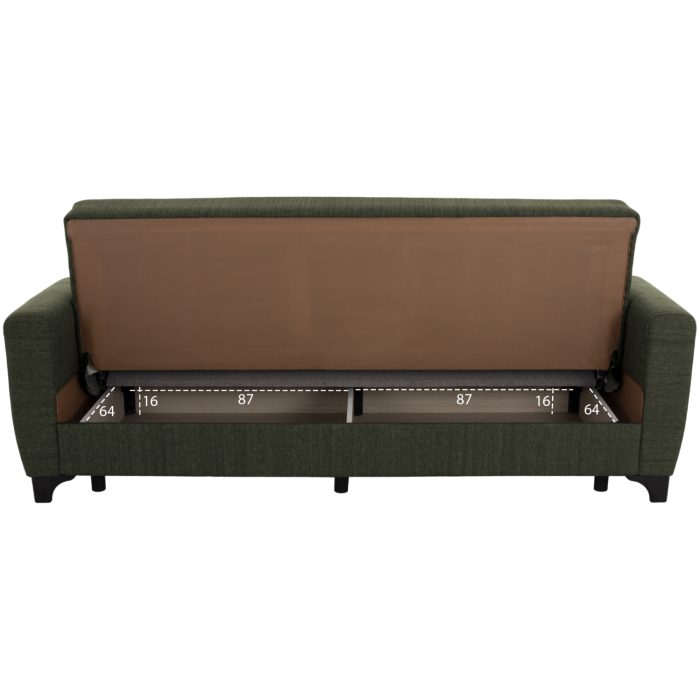 ΚΑΝΑΠΕΣ ΚΡΕΒΑΤΙ TΡΙΘΕΣΙΟΣ ΨΗΛΗ ΠΛΑΤΗ DARK OLIVE FB93242.05 215x84x88Υεκ. - Image 5