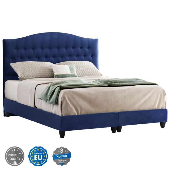 ΚΡΕΒΑΤΙ ΑΠΟ ΜΠΛΕ ΒΕΛΟΥΔΟ FB9638.05 ΓΙΑ ΣΤΡΩΜΑ 150x200 εκ. - Image 1