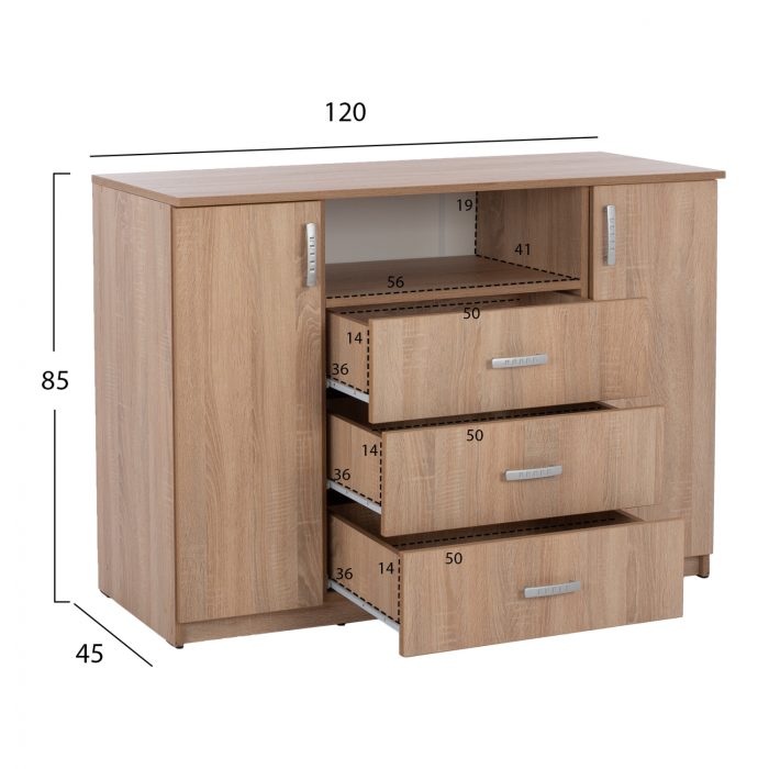 ΜΠΟΥΦΕΣ ΜΕ 2 ΝΤΟΥΛΑΠΙΑ Κ 3 ΣΥΡΤΑΡΙΑ SONAMA OAK FB92430 120X45X85Yεκ. - Image 2