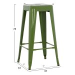 ΣΚΑΜΠΟ BAR ΜΕΤΑΛΛΙΚΟ ΣΕ LIGHT OLIVE GREEN FB98642.13 43x43x78 εκ. - Image 2