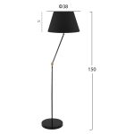 ΦΩΤΙΣΤΙΚΟ ΔΑΠΕΔΟΥ ΜΕΤΑΛΛΙΚΟ ΜΑΥΡΟ FB97611.01 Φ38x150 εκ. - Image 2