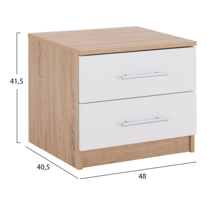 ΚΟΜΟΔΙΝΟ ΜΕΛΑΜΙΝΗΣ FB92220.06 SONAMA - ΛΕΥΚΟ 48x40,5x41,5 εκ. - Image 2