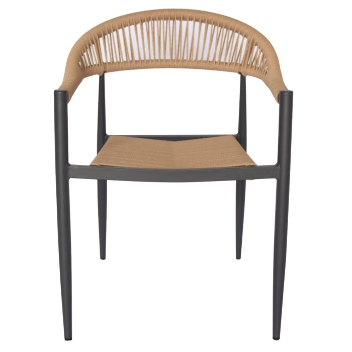 ΠΟΛΥΘΡΟΝΑ ΑΛΟΥΜΙΝΙΟΥ FB95854.02 ΑΝΘΡΑΚΙ PΕ RATTAN ΜΠΕΖ 56x55,5x78Υ εκ. - Image 3