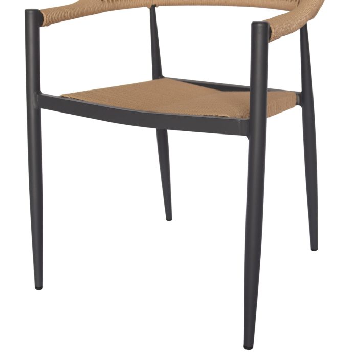ΠΟΛΥΘΡΟΝΑ ΑΛΟΥΜΙΝΙΟΥ FB95854.02 ΑΝΘΡΑΚΙ PΕ RATTAN ΜΠΕΖ 56x55,5x78Υ εκ. - Image 5