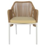 ΠΟΛΥΘΡΟΝΑ ΑΛΟΥΜΙΝΙΟΥ FB95855.01 ΛΕΥΚΟ ΜΕ ΣΧΟΙΝΙ WICKER PE ΜΠΕΖ 56x66x82 εκ. - Image 3