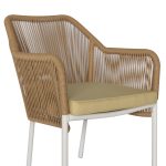 ΠΟΛΥΘΡΟΝΑ ΑΛΟΥΜΙΝΙΟΥ FB95855.01 ΛΕΥΚΟ ΜΕ ΣΧΟΙΝΙ WICKER PE ΜΠΕΖ 56x66x82 εκ. - Image 4
