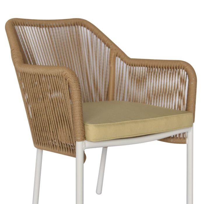 ΠΟΛΥΘΡΟΝΑ ΑΛΟΥΜΙΝΙΟΥ FB95855.01 ΛΕΥΚΟ ΜΕ ΣΧΟΙΝΙ WICKER PE ΜΠΕΖ 56x66x82 εκ. - Image 4