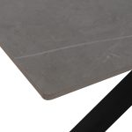 ΤΡΑΠΕΖΙ ΤΡΑΠΕΖΑΡΙΑΣ ΑΠΟ SINTERED STONE ΓΚΡΙ ΜΕΤΑΛΛΙΚΑ ΠΟΔΙΑ 160x90x75Υεκ.FB99308.03 - Image 6