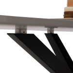 ΤΡΑΠΕΖΙ ΤΡΑΠΕΖΑΡΙΑΣ ΑΠΟ SINTERED STONE ΓΚΡΙ ΜΕΤΑΛΛΙΚΑ ΠΟΔΙΑ 160x90x75Υεκ.FB99308.03 - Image 9