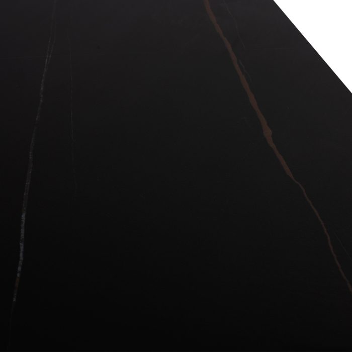 ΤΡΑΠΕΖΙ ΤΡΑΠΕΖΑΡΙΑΣ ΑΠΟ SINTERED STONE ΜΑΥΡΟ ΜΕΤΑΛΛΙΚΑ ΠΟΔΙΑ 160x90x75Y εκ.FB99308.01 - Image 9