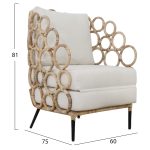 ΠΟΛΥΘΡΟΝΑ FB99341 ΑΠΟ RATTAN-ΜΕΤΑΛΛΟ ΦΥΣΙΚΟ ΧΡΩΜΑ 65x69x86Y εκ. - Image 2
