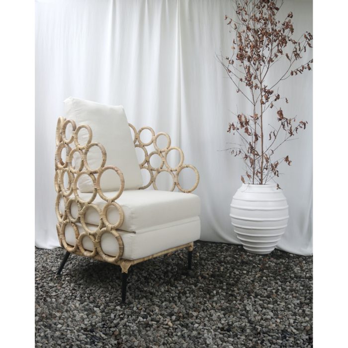 ΠΟΛΥΘΡΟΝΑ FB99341 ΑΠΟ RATTAN-ΜΕΤΑΛΛΟ ΦΥΣΙΚΟ ΧΡΩΜΑ 65x69x86Y εκ. - Image 4