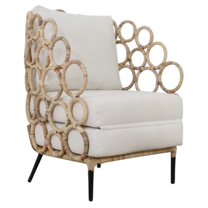 ΠΟΛΥΘΡΟΝΑ FB99341 ΑΠΟ RATTAN-ΜΕΤΑΛΛΟ ΦΥΣΙΚΟ ΧΡΩΜΑ 65x69x86Y εκ. - Image 1