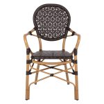 ΠΟΛΥΘΡΟΝΑ ΑΛΟΥΜΙΝΙΟΥ BAMBOO LOOK ΚΑΦΕ ΚΑΙ ΚΑΦΕ PE RATTAN FB95926.01 56x62x95Yεκ. - Image 3