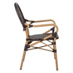 ΠΟΛΥΘΡΟΝΑ ΑΛΟΥΜΙΝΙΟΥ BAMBOO LOOK ΚΑΦΕ ΚΑΙ ΚΑΦΕ PE RATTAN FB95926.01 56x62x95Yεκ. - Image 4