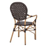 ΠΟΛΥΘΡΟΝΑ ΑΛΟΥΜΙΝΙΟΥ BAMBOO LOOK ΚΑΦΕ ΚΑΙ ΚΑΦΕ PE RATTAN FB95926.01 56x62x95Yεκ. - Image 5