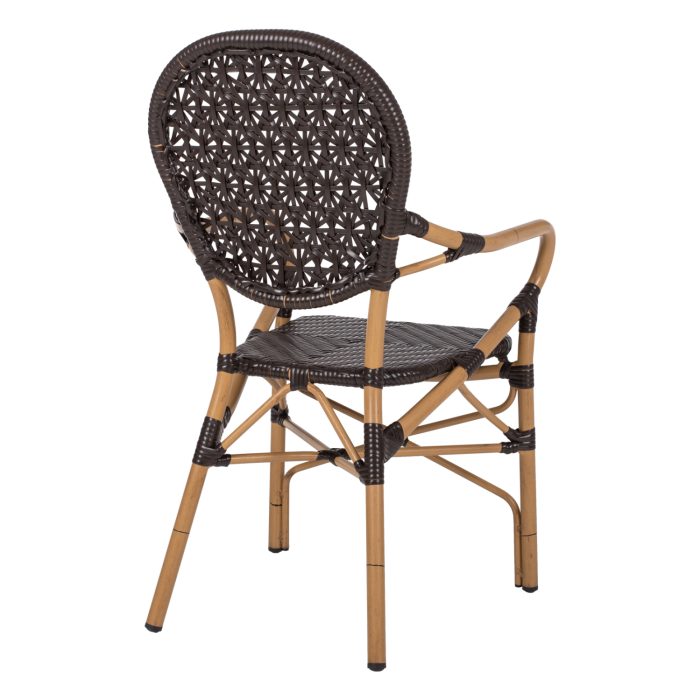 ΠΟΛΥΘΡΟΝΑ ΑΛΟΥΜΙΝΙΟΥ BAMBOO LOOK ΚΑΦΕ ΚΑΙ ΚΑΦΕ PE RATTAN FB95926.01 56x62x95Yεκ. - Image 5