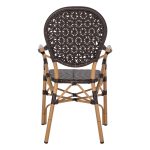ΠΟΛΥΘΡΟΝΑ ΑΛΟΥΜΙΝΙΟΥ BAMBOO LOOK ΚΑΦΕ ΚΑΙ ΚΑΦΕ PE RATTAN FB95926.01 56x62x95Yεκ. - Image 6