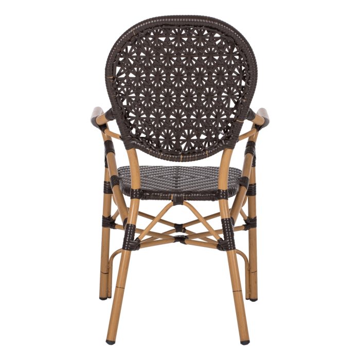 ΠΟΛΥΘΡΟΝΑ ΑΛΟΥΜΙΝΙΟΥ BAMBOO LOOK ΚΑΦΕ ΚΑΙ ΚΑΦΕ PE RATTAN FB95926.01 56x62x95Yεκ. - Image 6