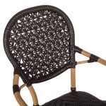 ΠΟΛΥΘΡΟΝΑ ΑΛΟΥΜΙΝΙΟΥ BAMBOO LOOK ΚΑΦΕ ΚΑΙ ΚΑΦΕ PE RATTAN FB95926.01 56x62x95Yεκ. - Image 8