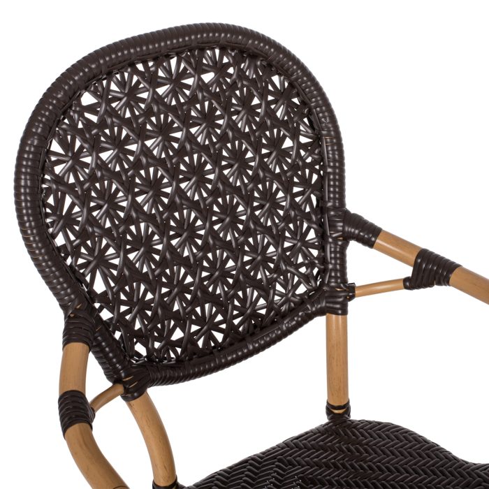 ΠΟΛΥΘΡΟΝΑ ΑΛΟΥΜΙΝΙΟΥ BAMBOO LOOK ΚΑΦΕ ΚΑΙ ΚΑΦΕ PE RATTAN FB95926.01 56x62x95Yεκ. - Image 8